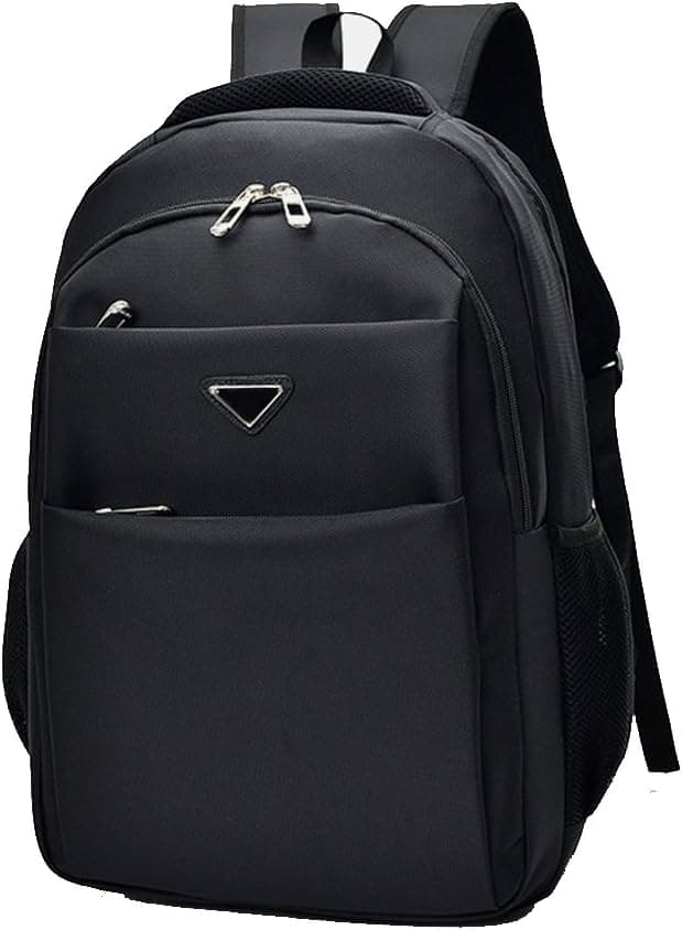 K-mover School Backpack Unisex Premium Classic Water Resistant Rucksack High School College Backpack With Earphone Port Fits 15" (Black)