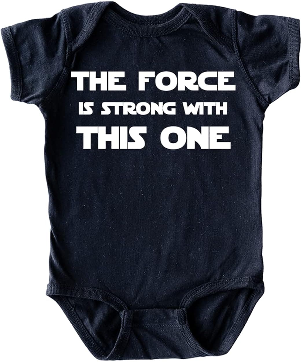 Apericots Cute Baby Short Sleeve Bodysuit, 100% Cotton: The Force is Strong with This One (0-18 months)