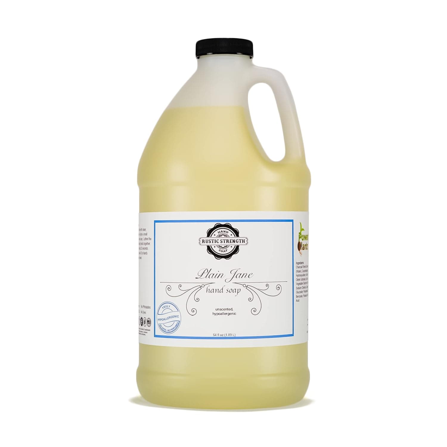 Rustic Strength Liquid hand soap, Plain Jane, 64oz refill