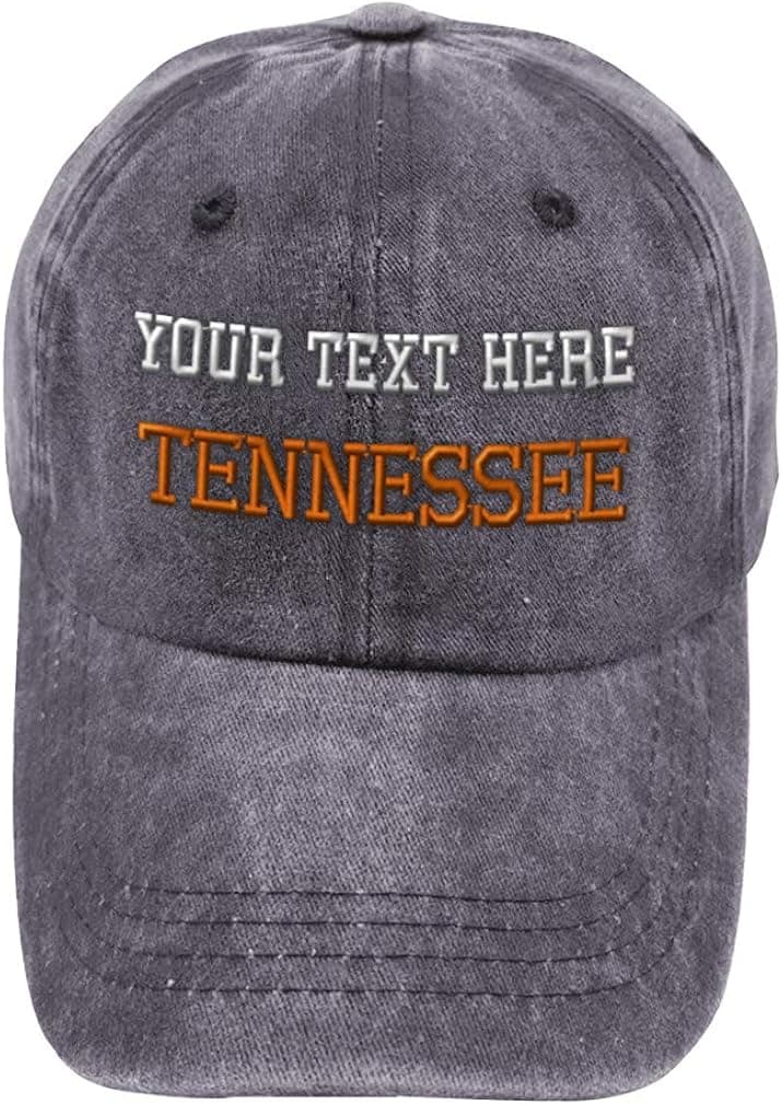 Custom Vintage Washed Hat Tennessee State USA America B Embroidery Cotton