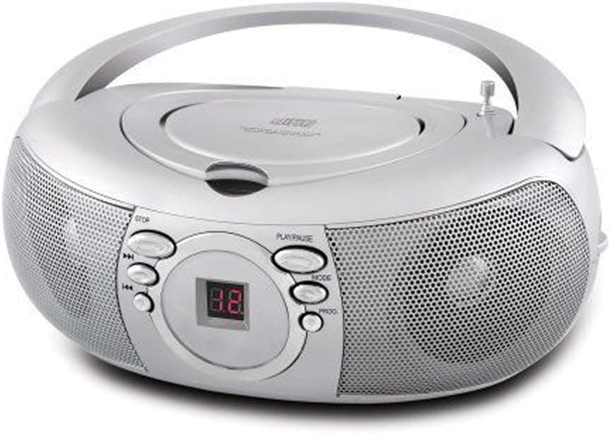 Coby CXCD275SVR Portable CD Player with AM/FM Stereo Tuner (Silver) (Discontinued by manufacturer)