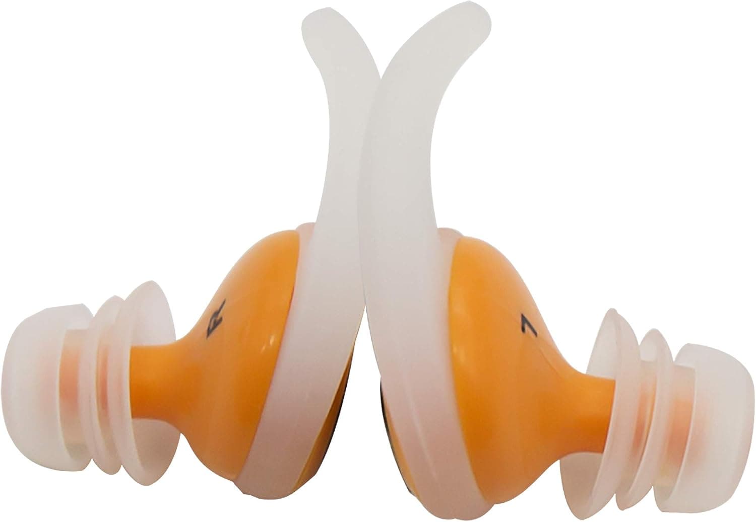 innelo Audible Swimming Earplugs, Comfortable Ear Plugs for Swimming, Surfing, Snorkeling and Water Sports (Orange)