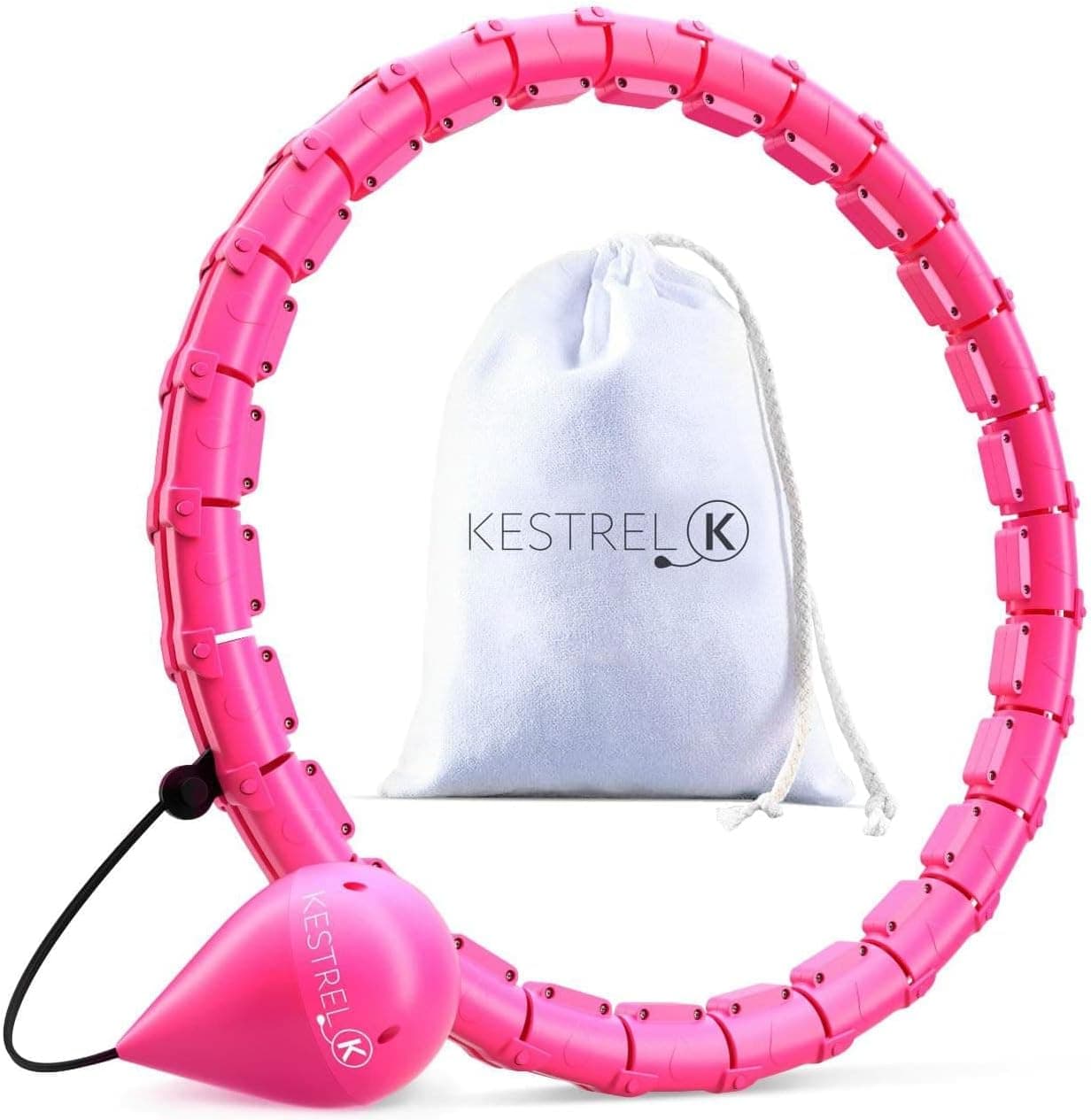 Smart Weighted Hoola Hoops, Fitness Hoop Weight, 2 in 1 Fitness Massage Non-Fall Hoops with 27 Detachable, Weight Loss Massage, Auto-Spinning Ball, Detachable Knots and Adjustable Weight
