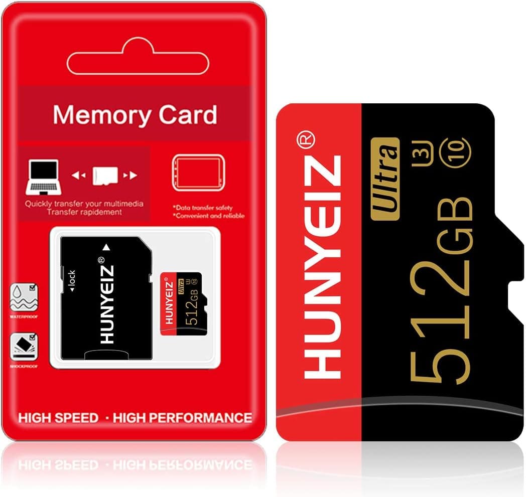 Micro SD Cards 512GB Class 10 High Speed Micro SD SDXC Card Memory Card with SD Adapter (512GB)