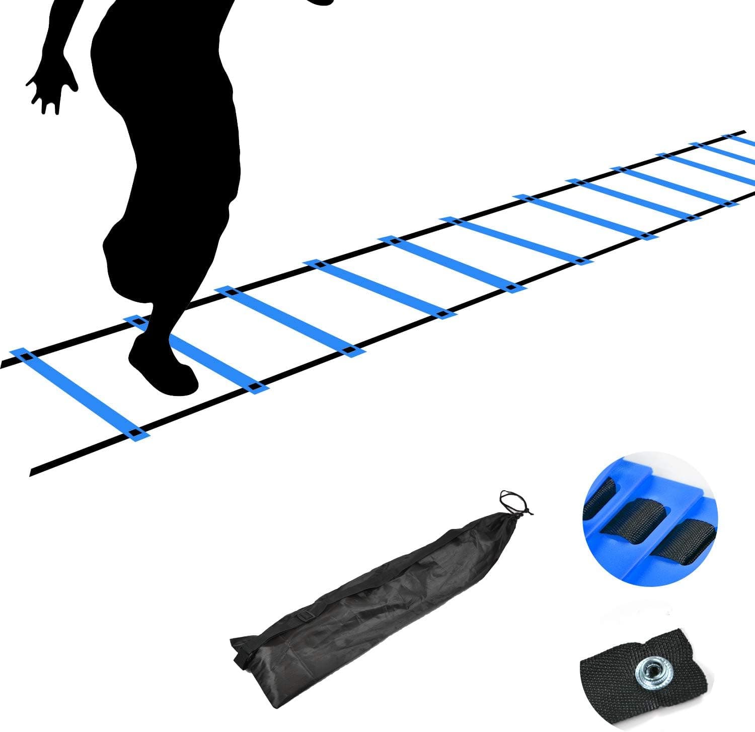 TNZMART Agility Ladder Speed Ladder 10FT 20FT Training Equipment for Football Soccer Basketball with Carrying Bag