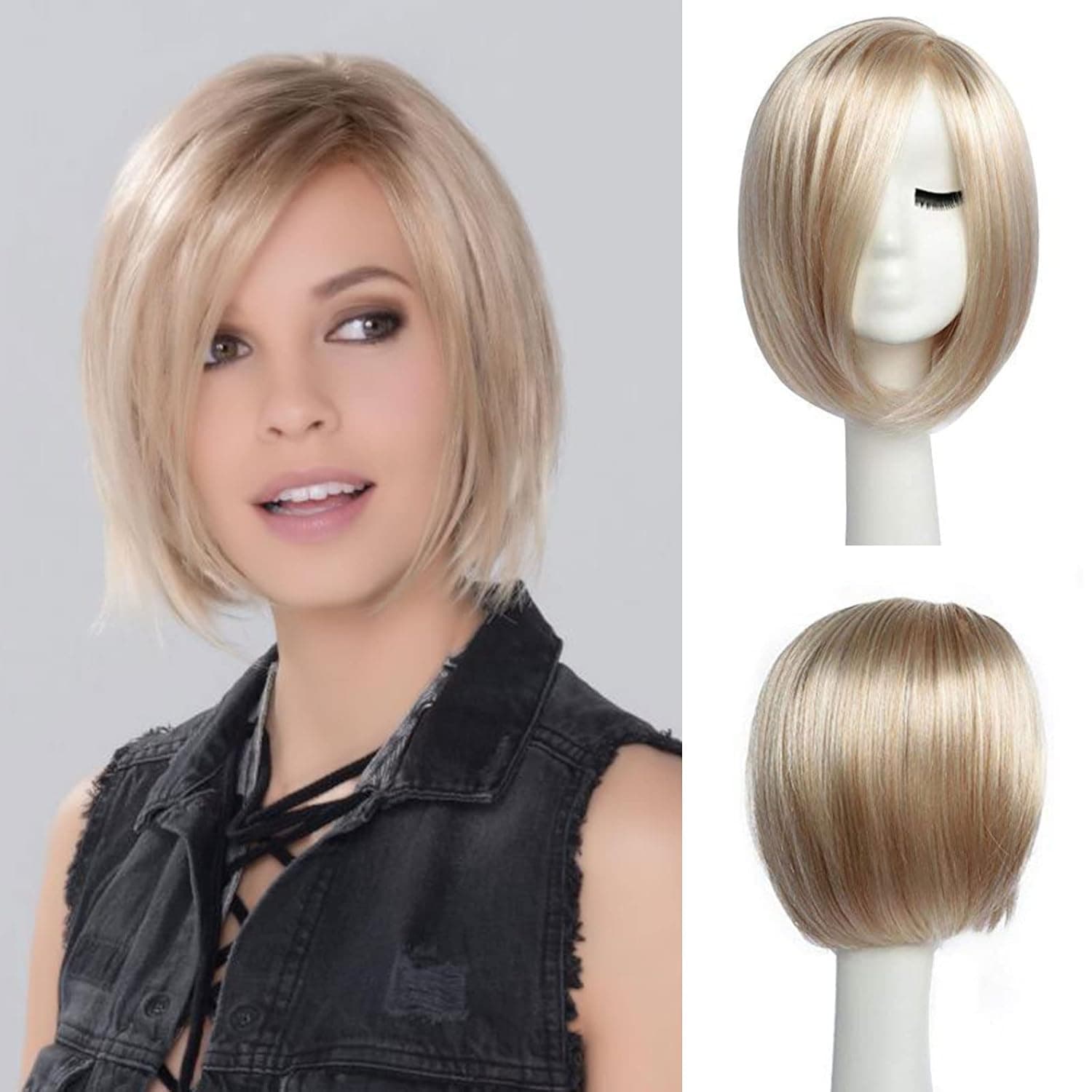 BESTUNG Short Bob Wigs Straight Hair Wigs for Women Party Cosplay Accessories Full Wig (Blonde)
