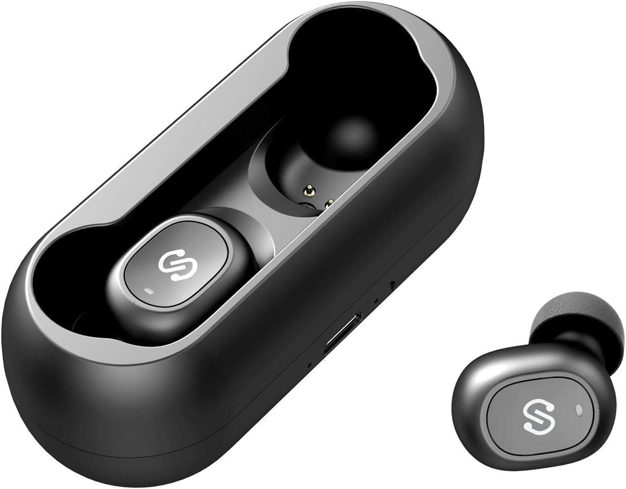SoundPEATS True Wireless Bluetooth Earbuds in-Ear Stereo Bluetooth Headphones Wireless Earphones (Bluetooth 5.0, Built-in Mic, Stereo Calls, Total 15 Hours Playtime)