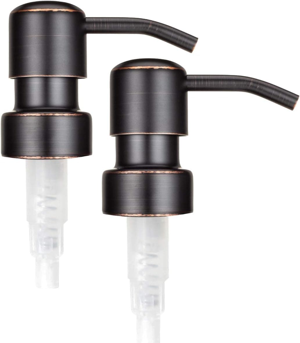Jarmazing Products Oil Rubbed Bronze Modern Metal Soap and Lotion Replacement Pump - Two Pack