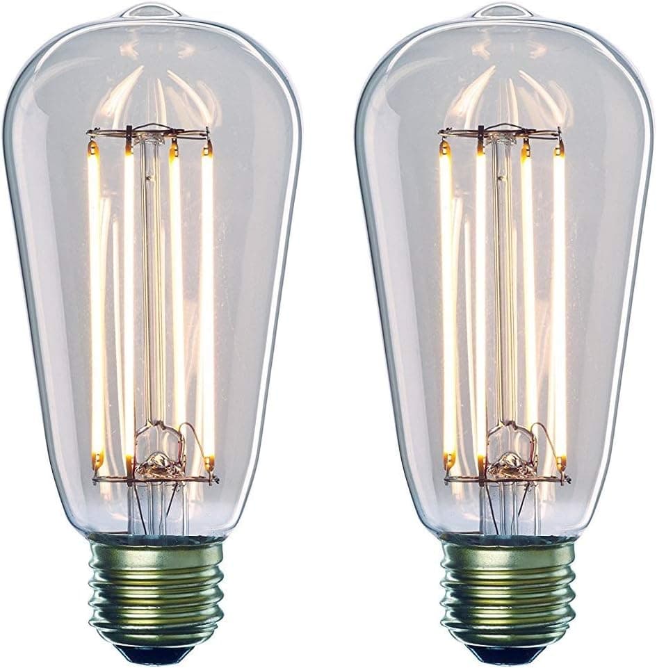 Bulbrite 776667 7W 2700K LED7ST18/27K/FIL/2 LED ST18 Light Bulb with Medium/Standard Base, Warm White (2 Pack)