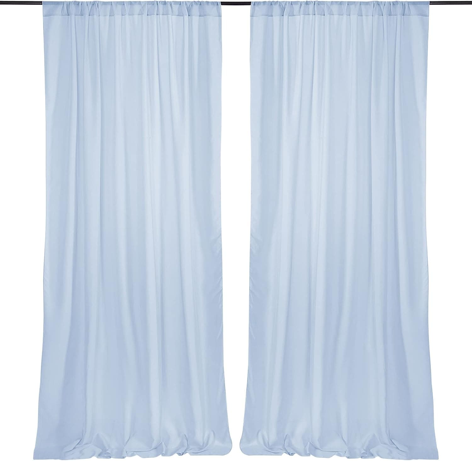 Hahuho Backdrop Curtains 10ft by 7ft Chiffon Backdrop Drapes for Wedding Party Event Photography Stage Decoration(2 Panels, 5FT x 7FT, Baby Blue)