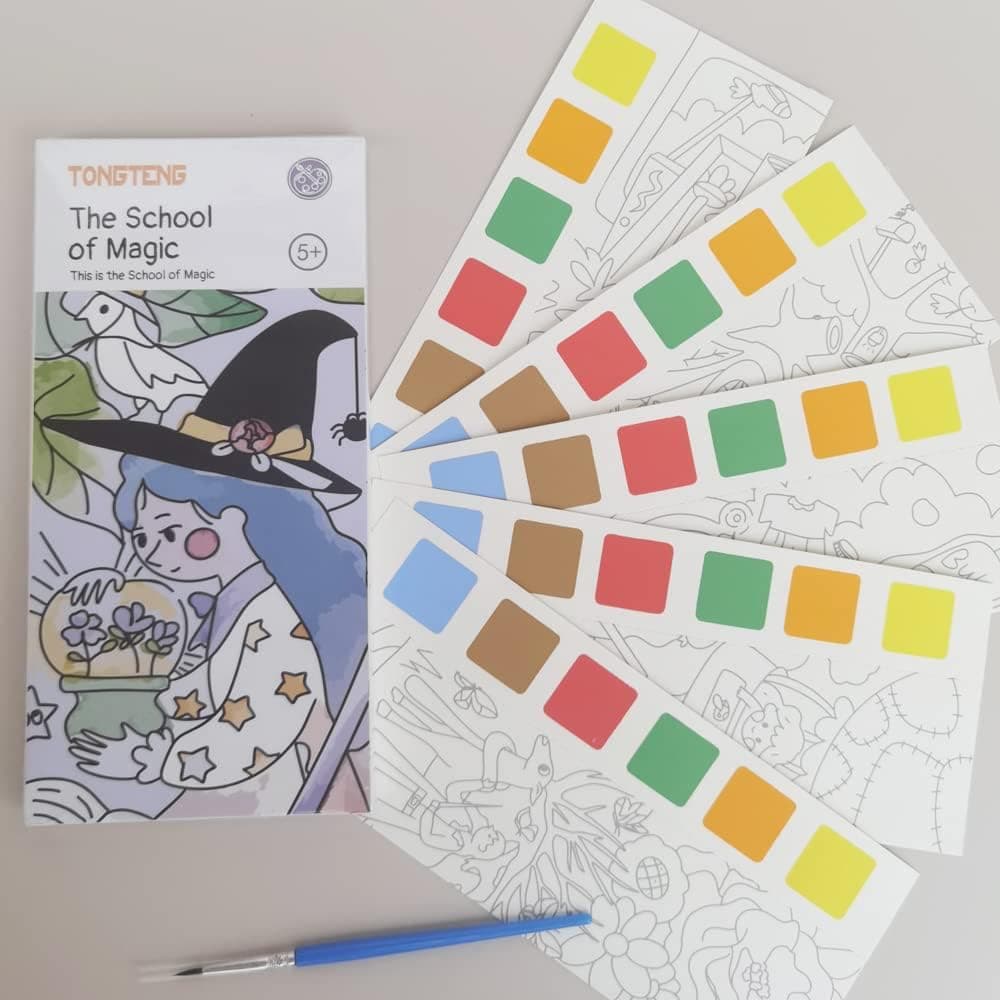 Pocket Watercolor Painting Book, Pocket Watercolor Book, Watercolor Painting Book for Kids-Super Hero (Blue)