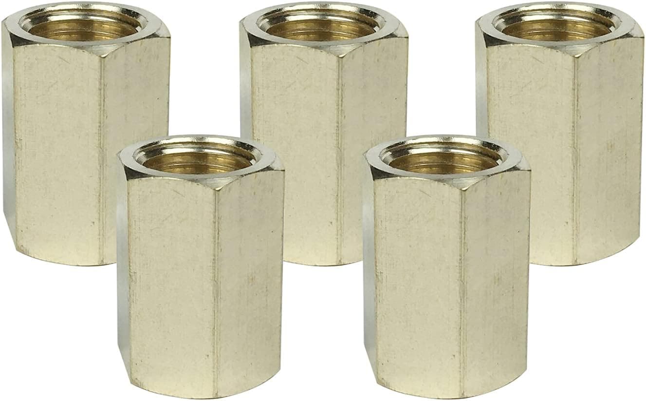 TL TOOLEGIN 1/4 Inch NPT Coupler Female Coupling Coupler, 1/4" FNPT × 1/4" FNPT Brass Pipe Fitting, 5pcs 1/4" FIP…