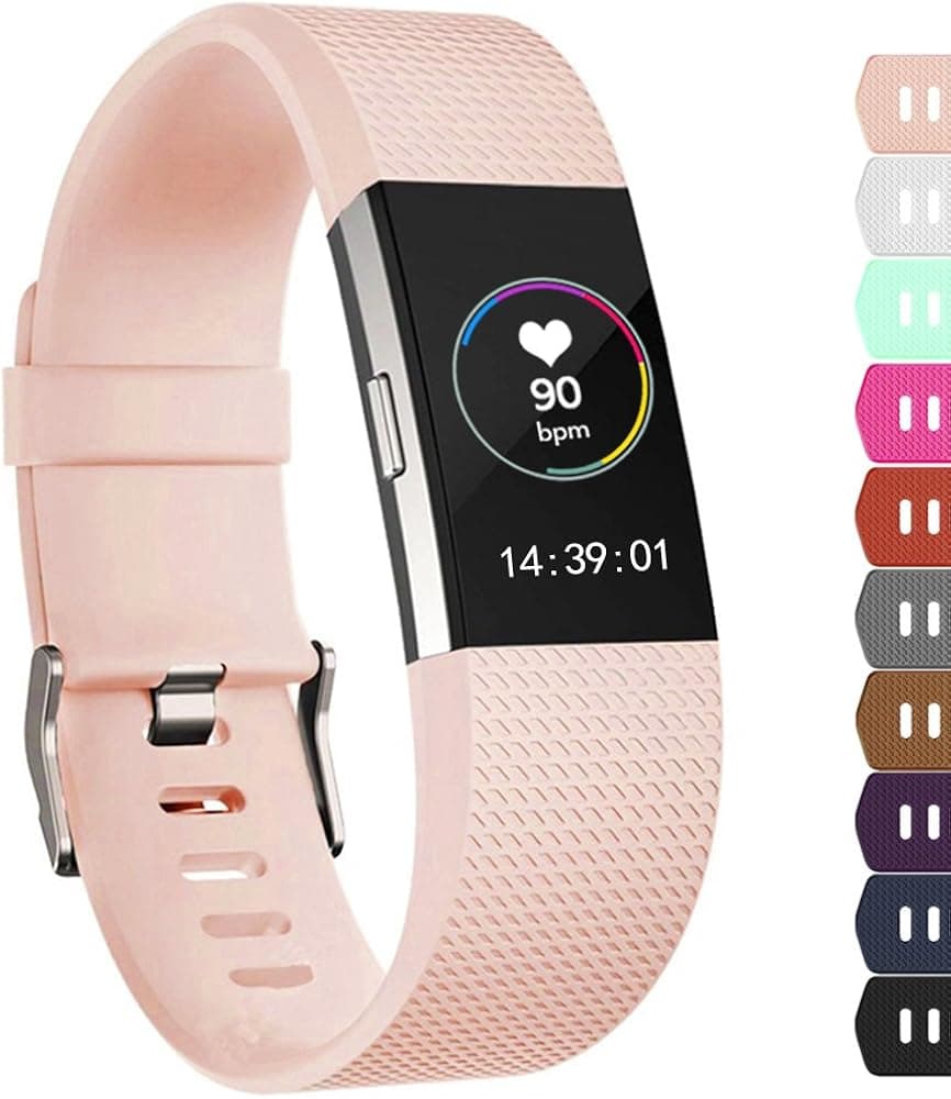 iGK For Fitbit Charge 2 Bands, Adjustable Replacement Bands with Metal Clasp for Fitbit Charge 2 Wristbands Classic Edition Pink Small