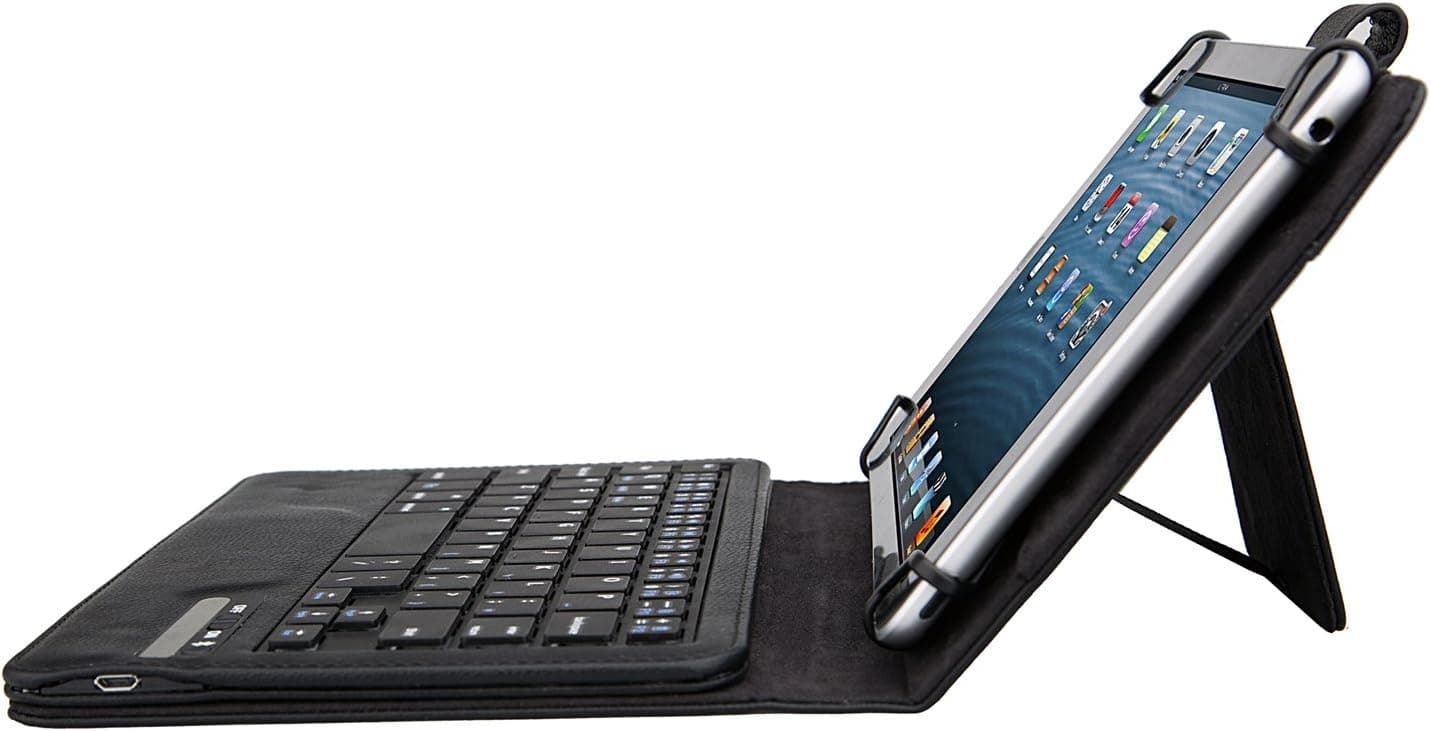 IVSO Bluetooth Keyboard Portfolio Case for HP Stream 8 Tablet - DETACHABLE Bluetooth Keyboard Stand Case / Cover for HP Stream 8 Tablet (Black)