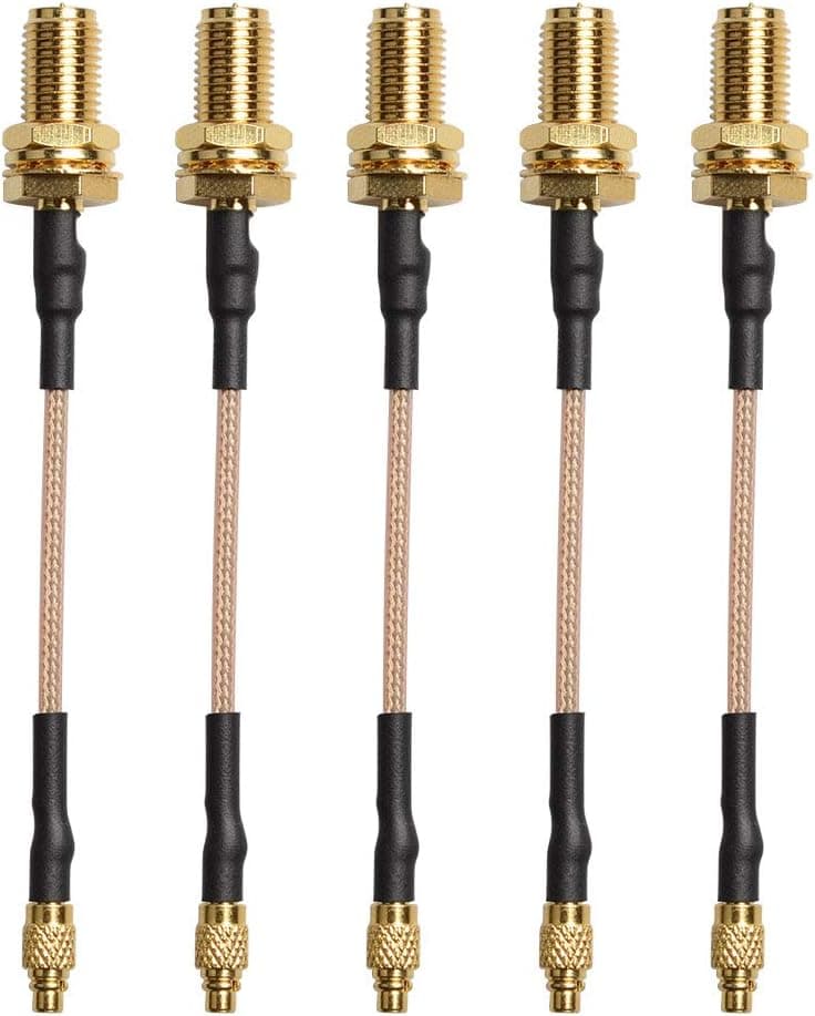 Wolfwhoop Q3-R 5pcs MMCX to RP-SMA Female 80mm Low Loss FPV Antenna Extension Cable Antenna Adapter