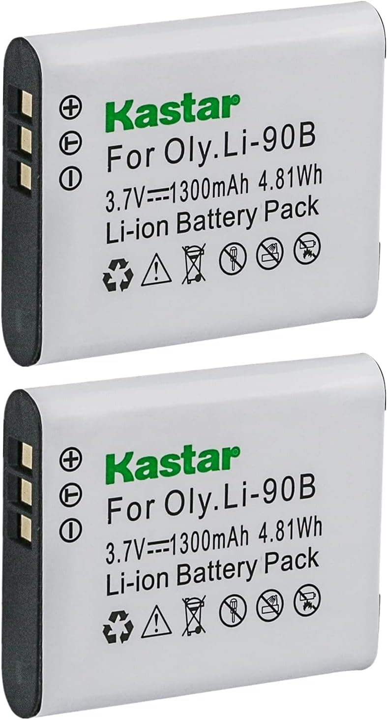 Kastar Battery (2-Pack) for Olympus LI-90B, LI-92B, UC-90 Work with Olympus SH-1, SH-50 iHS, SH-60, SP-100, SP-100EE, Tough TG-1 iHS, Tough TG-2 iHS, Tough TG-3, XZ-2 iHS Cameras