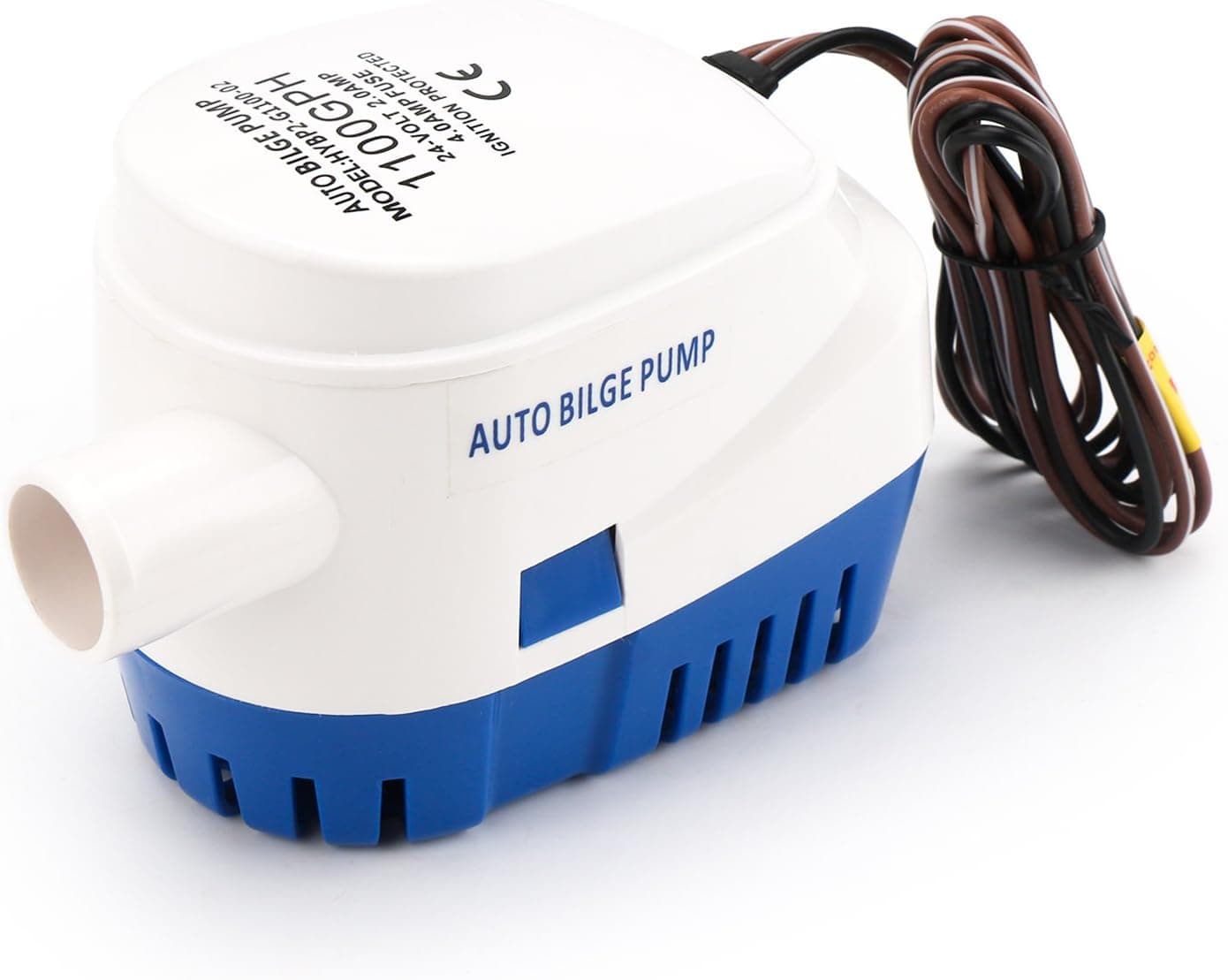 EnPoint™ Automatic Submersible Pump, Marine Pumps Electric Boat Pump Bilge Pump 1100GPH 4164LPH Lift 29MM 1-1/8” Outlet Dia. Auto Run Float Switch for Fresh Salty Water Bait Tank Pond Pool SPA