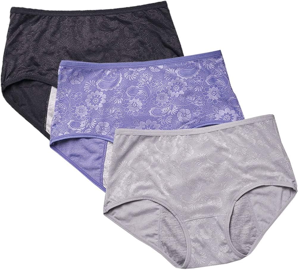 YOYI FASHION Women Menstrual Period Briefs Jacquard Easy Clean Panties Multi Pack US Size XXS-4XL/11