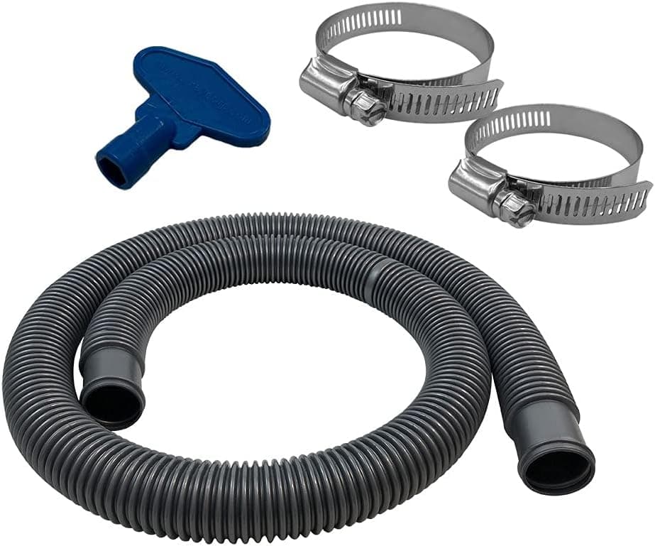 Puri Tech Durable ABG Pool Filter Connection Hose 1.5 Inch Valve x 6' Feet Clamps Included Skimmer to Pump on Concrete Pools or Filter to Return on Above Ground Pools