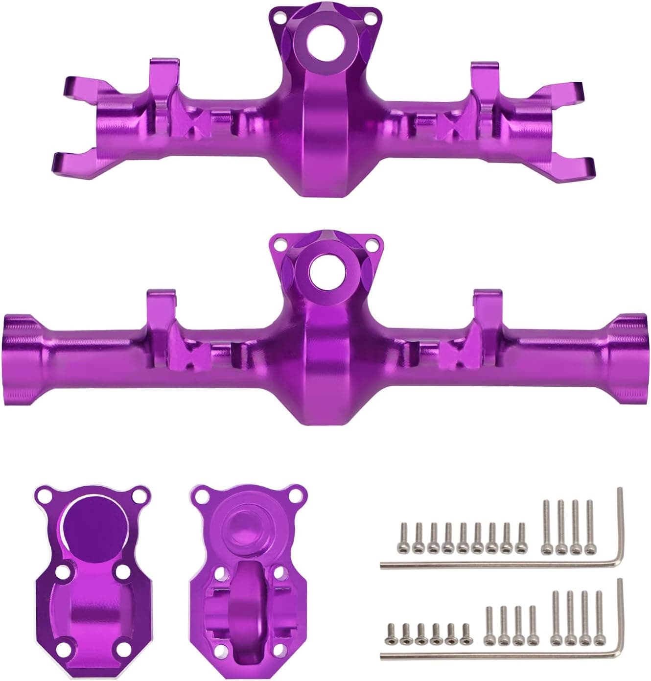 TCRC Aluminum Front & Rear Axle Housing Cover Set for Axial SCX24 90081 1/24 RC Crawler Upgrade Parts