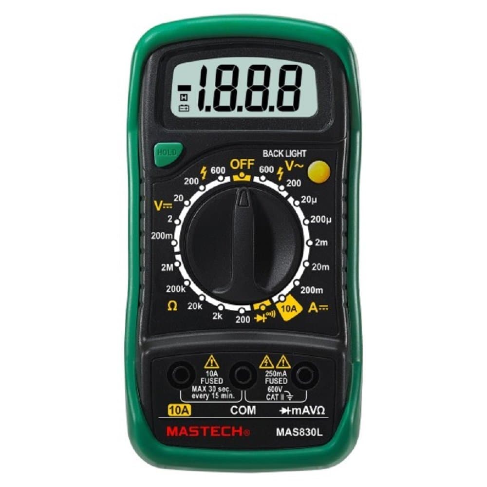 Mastech MAS830L Digital Multimeter - Multi Meter with Probes, Original