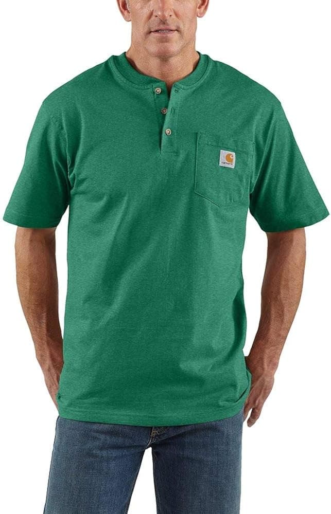 Carhartt Men's Loose Fit Heavyweight Short-Sleeve Pocket Henley T-Shirt
