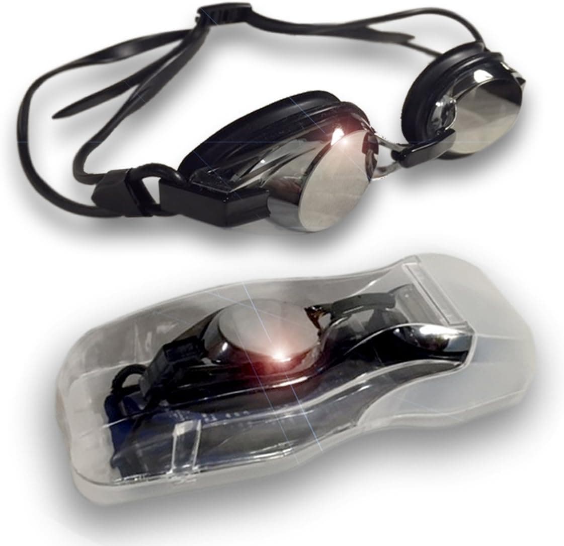 C Waters Mirrored Swimming Goggles - with Anti Fog No Leak 100% UV Protection Free Protective Case - Swim Goggles for Adults, Youth, Teens, Junior, Indoor, Outdoor Racing/Triathlon