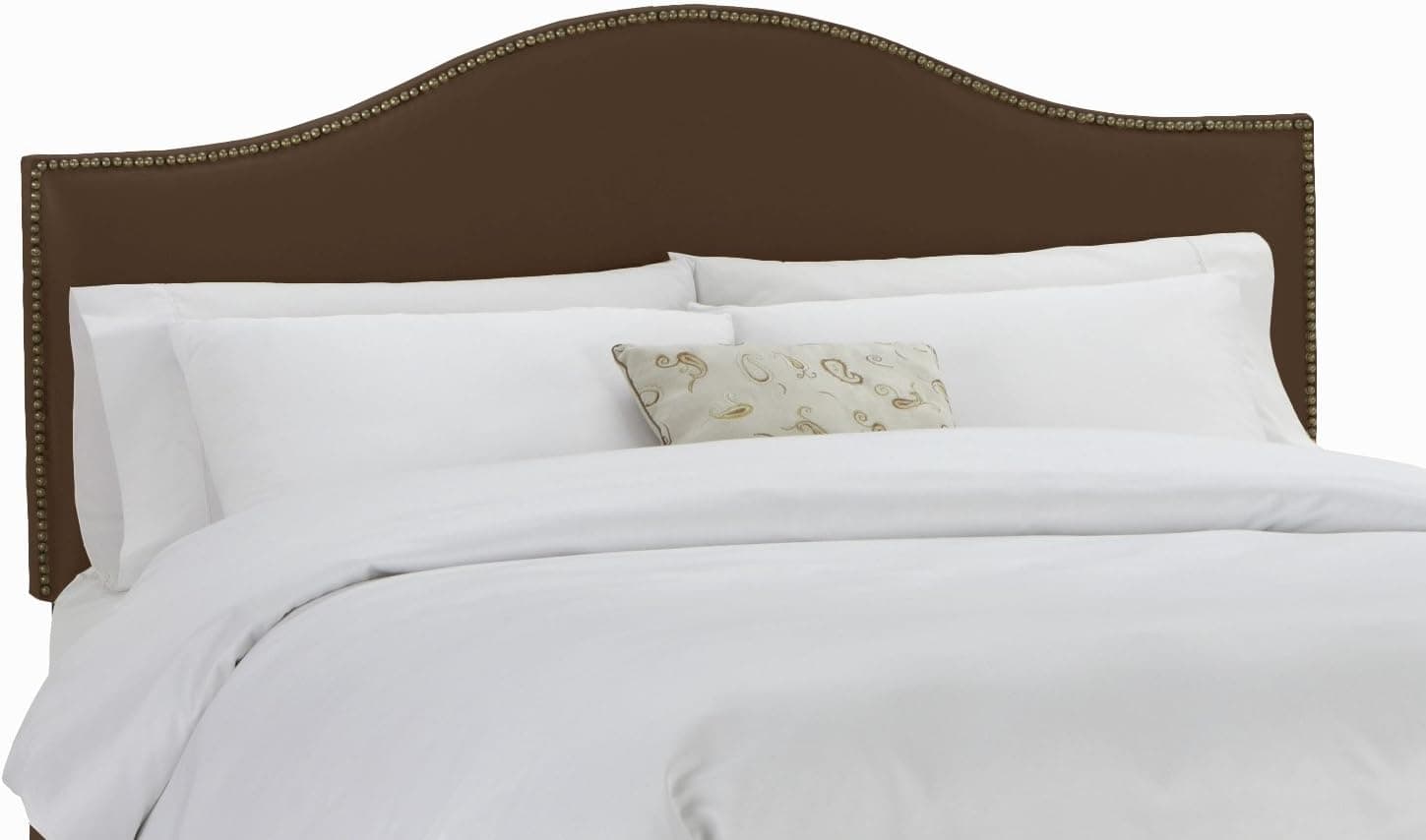 Skyline Furniture Microsuede Nail Button Headboard, Twin, Chocolate