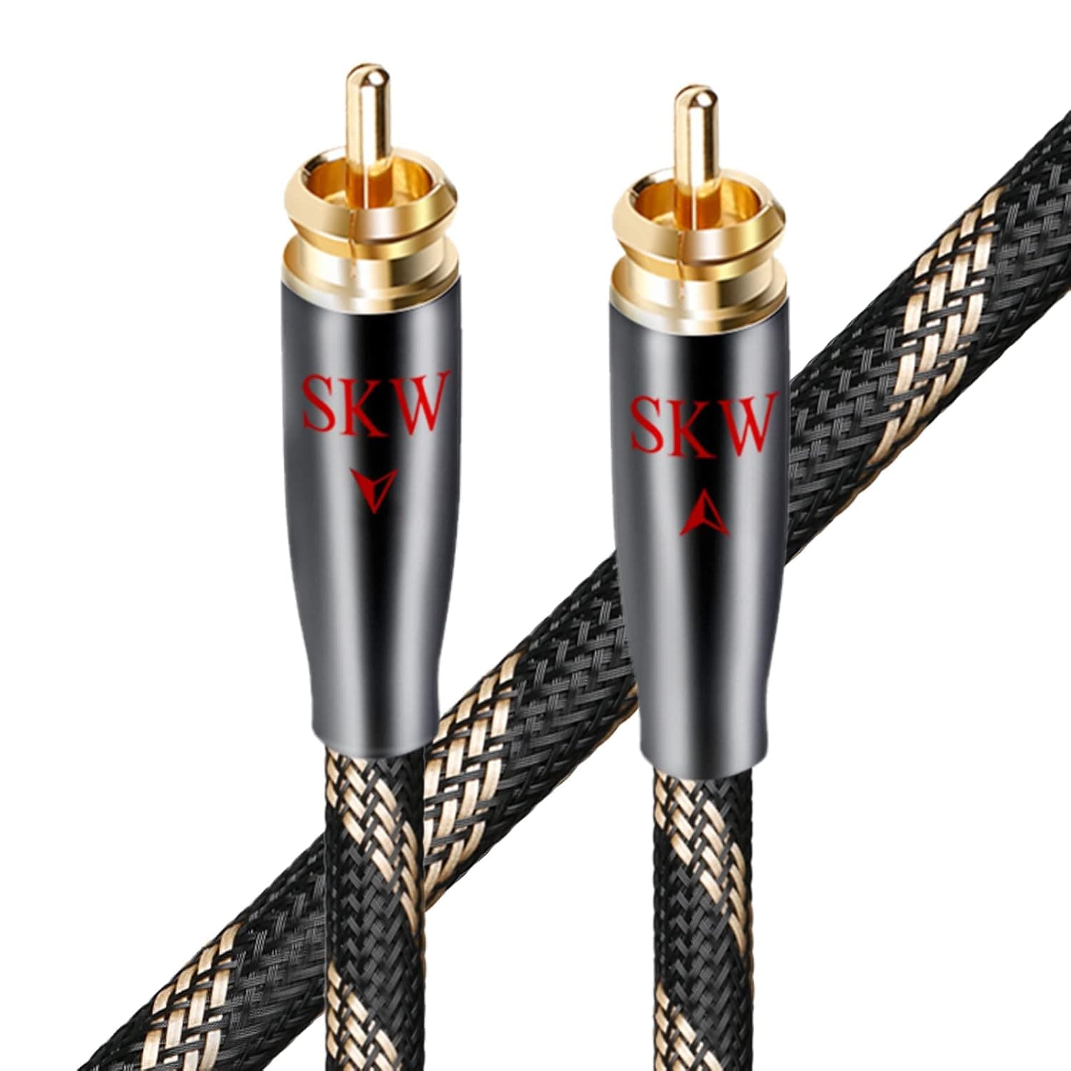 SKW Subwoofer Cable RCA to RCA Multiple Shield with Single Crystal Copper for HiFi Systems(16.4ft/5M,Black)