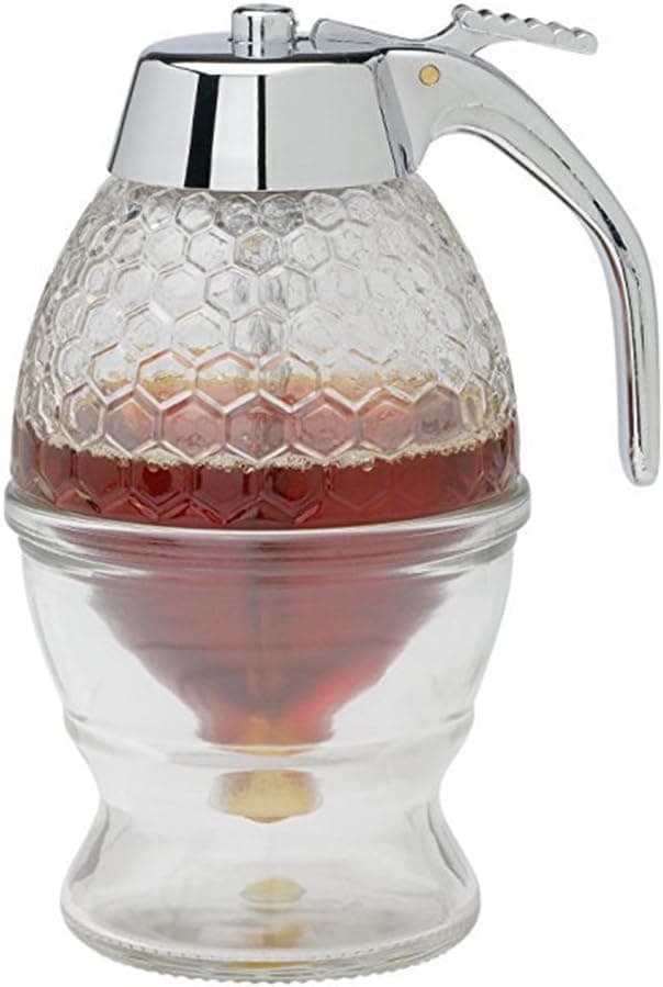 Honey Dispenser, Syrup Container Dispenser, Acrylic Honey Dispenser Jar Container Cup, Portable Juice Bee Storage Pot Drip Bottle, Kitchen Baking Tool