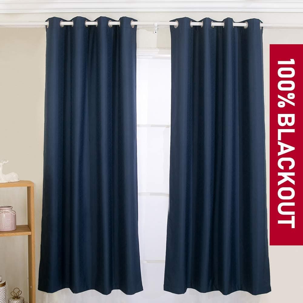 YIBU 100% Blackout Curtains Thermal Insulated Grommets Darkening Drapes for Bedroom/Living Room