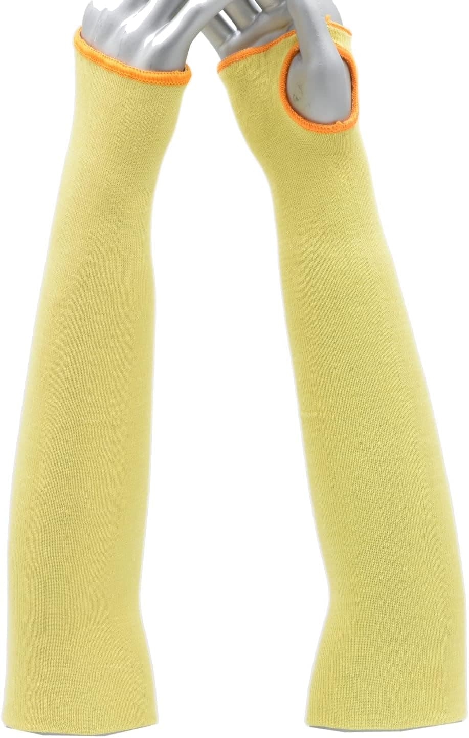 G & F 58123-6 100% Kevlar 18-Inch Cut Resistant Knit Sleeve with Thumb Hole, Yellow, Sold by 6-piece pack