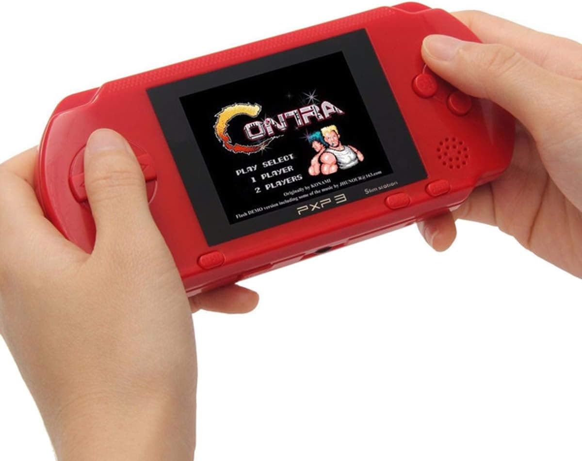 QIAONIUNIU Handheld Game Console Kids Gift 16 Bit Portable Classic Video Games 150 Games Retro MD Paly Games PXP3 (Color: red)