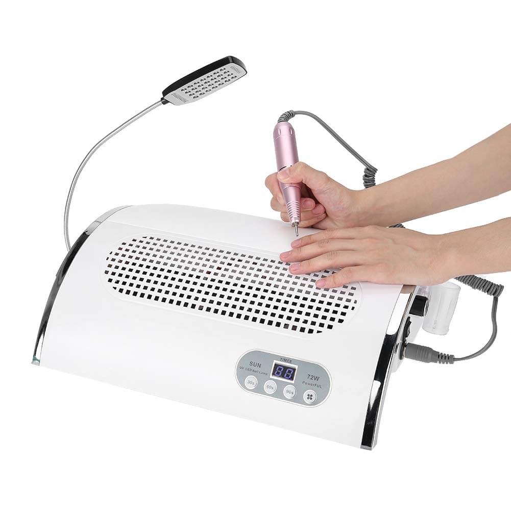 Nail Dust Collector, 3 IN 1 Multifunctional Nail Art Tool Professional Home Electric Vacuum Cleaner US Plug