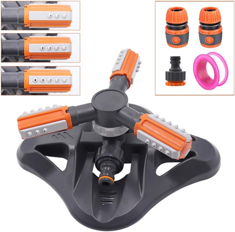 Lutingstore Garden Rotating Sprinkler, Misting Yard Plants - Gardening Water Rotator Adjustable Yard Sprinklers for Garden Yard Made of ABS Material,Built in 36 Units Angle Spray Nozzles