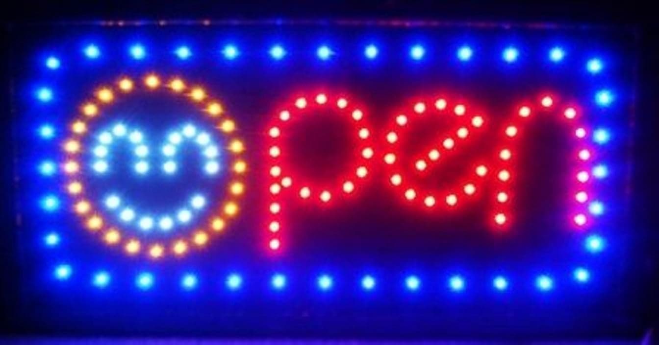 LED Neon Light Open Sign with Animation On/Off and Power On/Off Two Switchs for Business