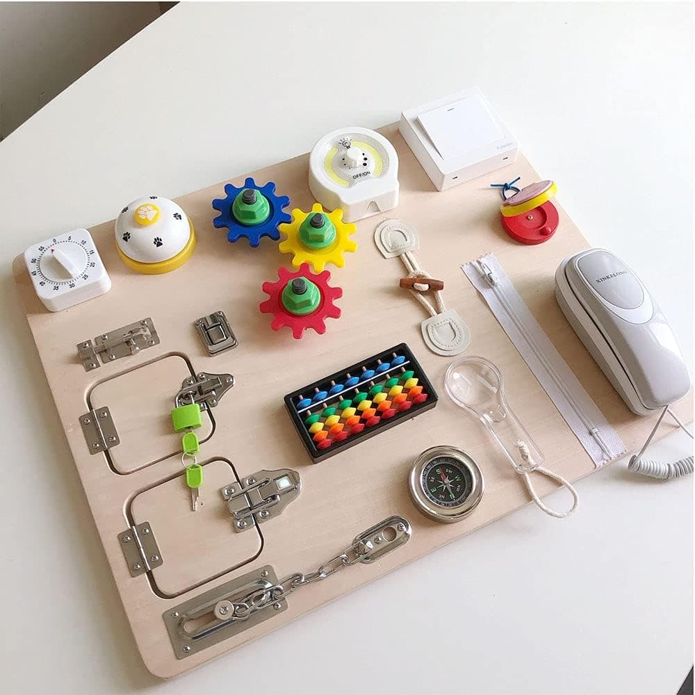 Toys for 1 2 3 4 Year Old Boy Girls, Busy Board for Toddler Baby Toys Basic Life Skills and Fine Motor Activity for Sensory Toys, Christmas Gifts Halloween Birthday Gifts Kids Toys