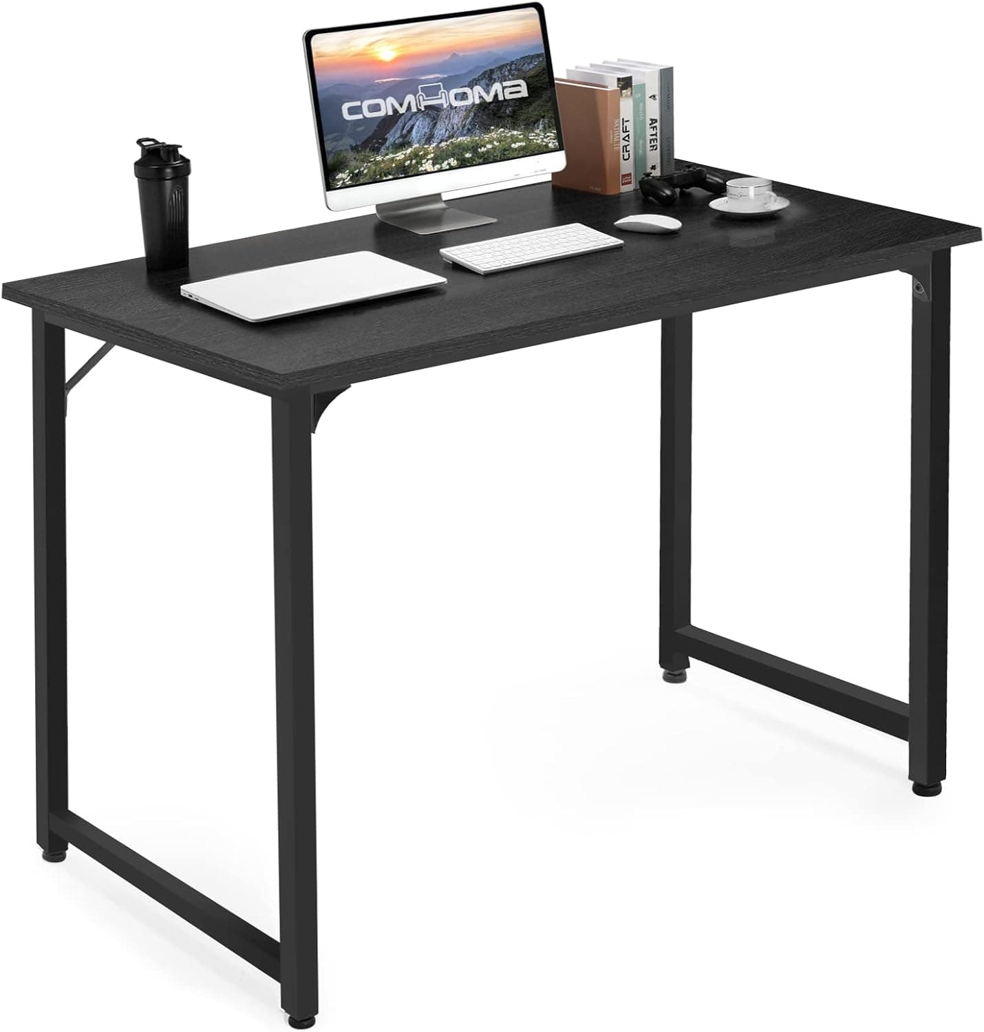 COMHOMA Computer Desk,47 Inch Desk for Writing Study,Home Office Desk Modern Student Work Table(Black)