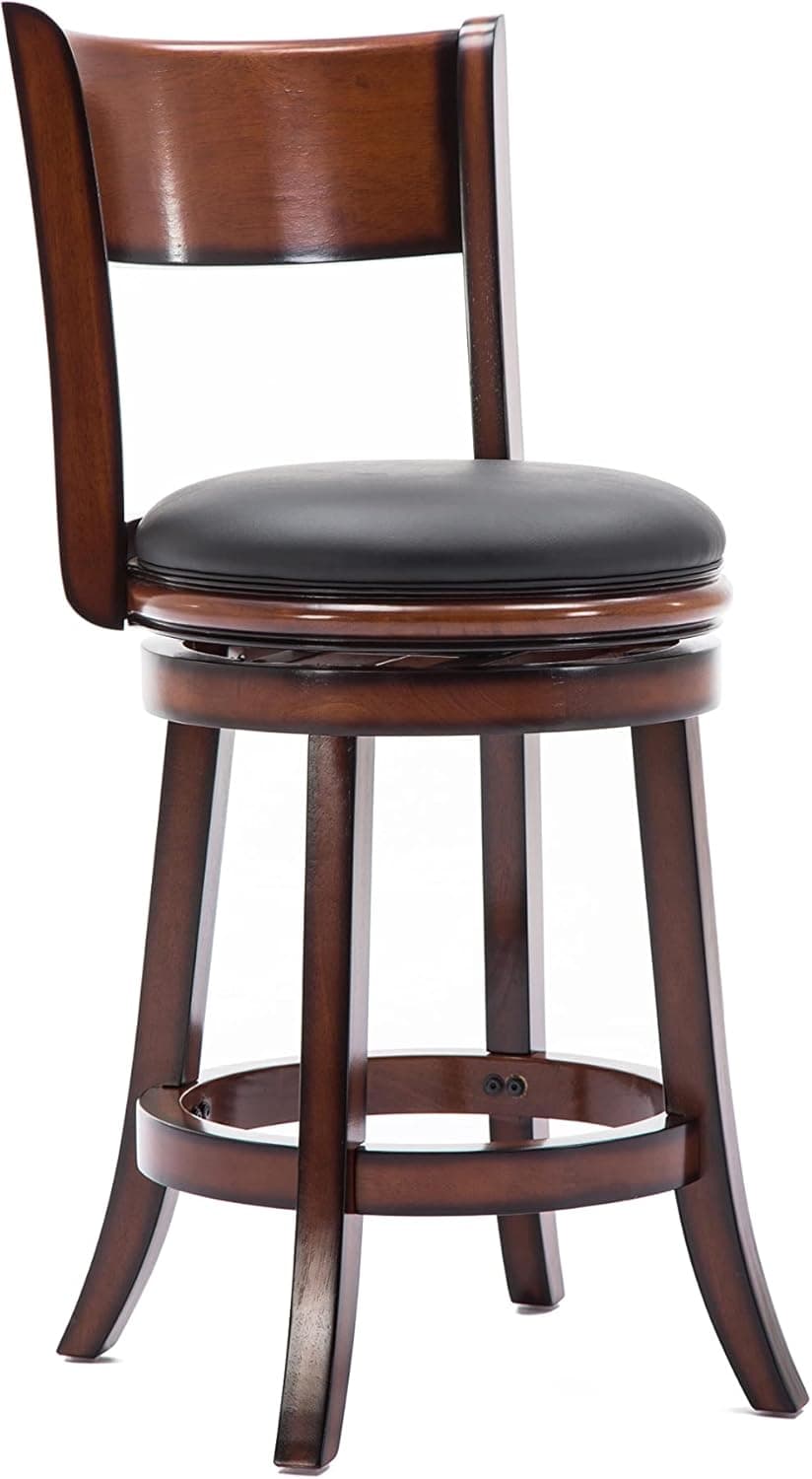 Boraam Palmetto Counter Height Swivel Stool, 24-Inch, Brandy