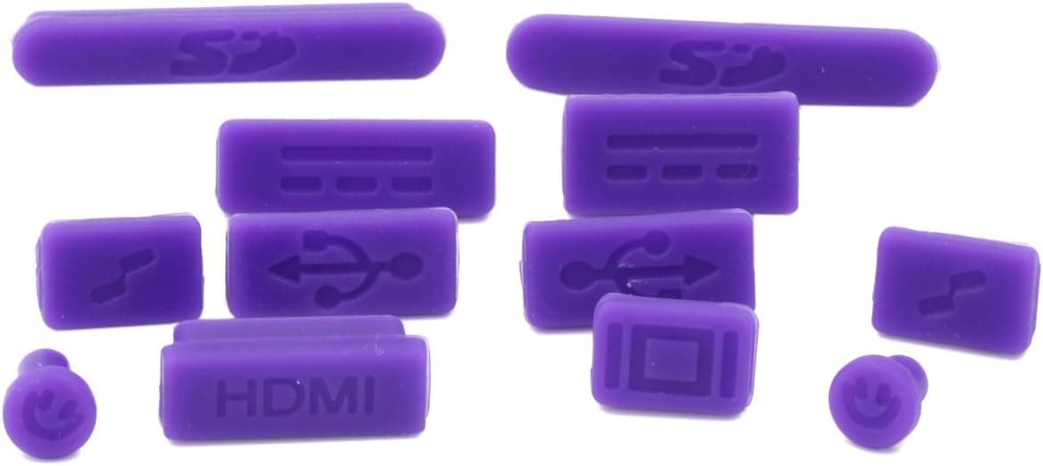 Casiii Anti dust Plug Protection Set For Apple MacBook Pro With RETINA 15" And MacBook Air 11" Or 13" Port Antidust Accessories FREE When Ordering Casiii MacBook Keyboard Cover (Purple)