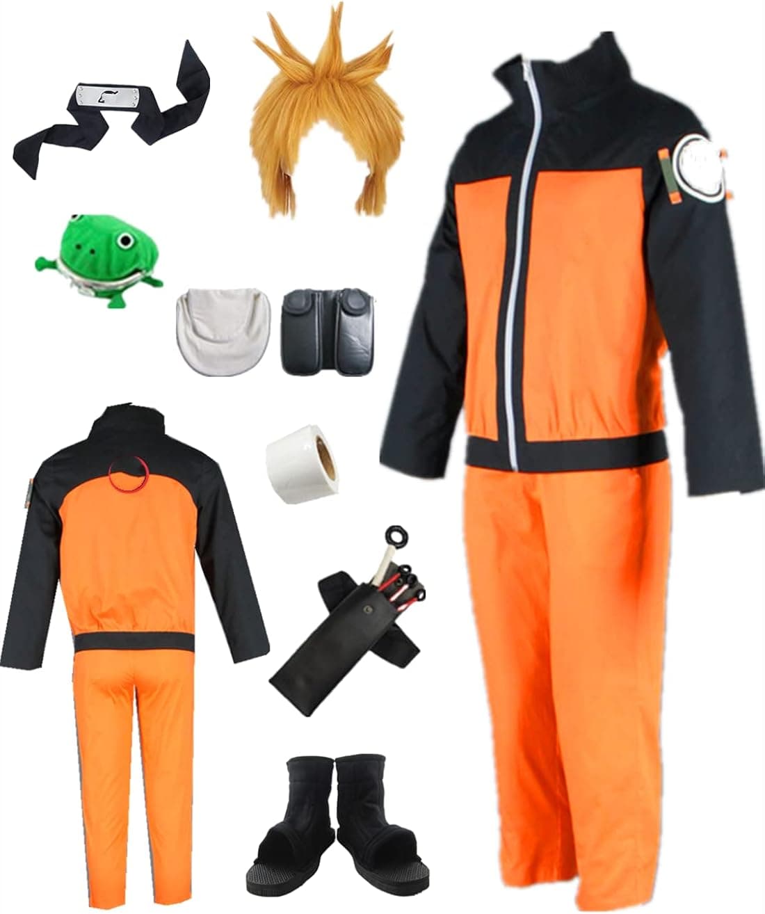 SWEET CHERRY US Size Adult suit Cosplay Clothing Men's orange Outfit Full Set