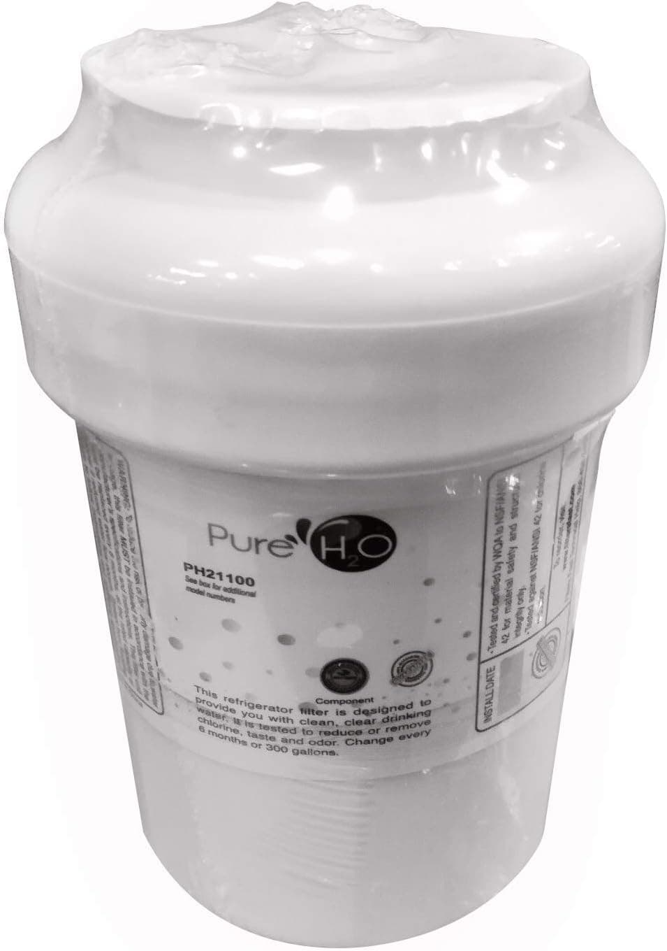 PureH2O PH21100 Refrigerator Water Filter Replacement for Select GE MWF, Sears Kenmore, AquaFresh, EcoAqua, and Brita Models