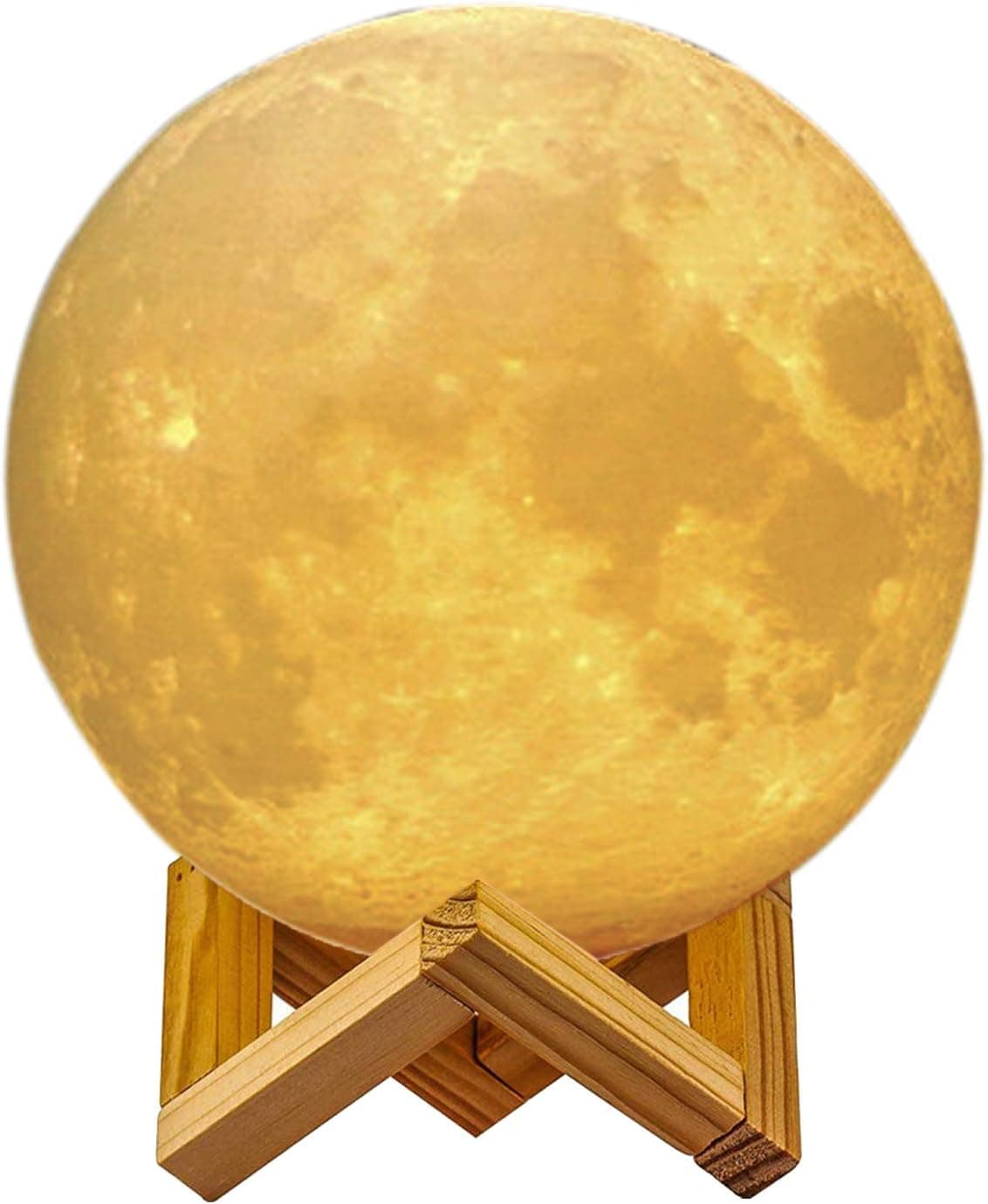 Unique Birthday Gifts Moon Lamp - 5.9 inches 2 Colors LED 3D Print Moon Light with Stand & Touch Control and USB Rechargeable, Moon Light Lamps for Kids, Lover, mom, Daughter, Friends, Relatives.…