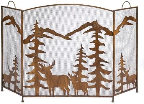 Distributed by coldcreekgifts Home Locomotion Rustic Forest Fireplace Screen
