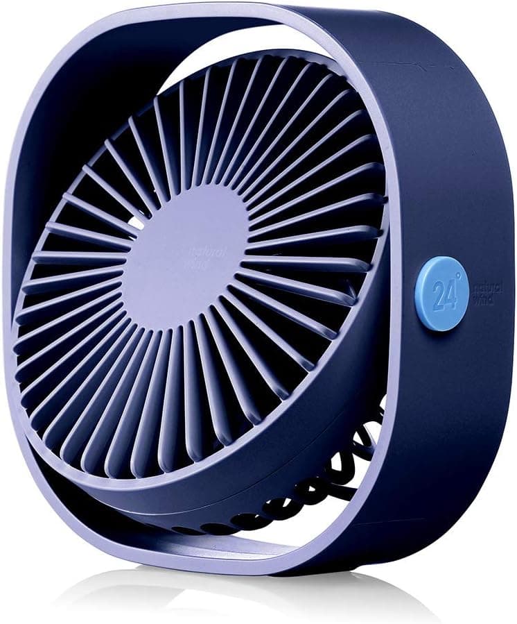 hopeme 4'' Desk Personal Fan with 3.8ft USB Cable, 3 Speeds and 360° Rotatable Vertically Blue Color Mini Small Fan, Quiet Operation and Strong Wind,Suitable for Office Home(Blue Color)