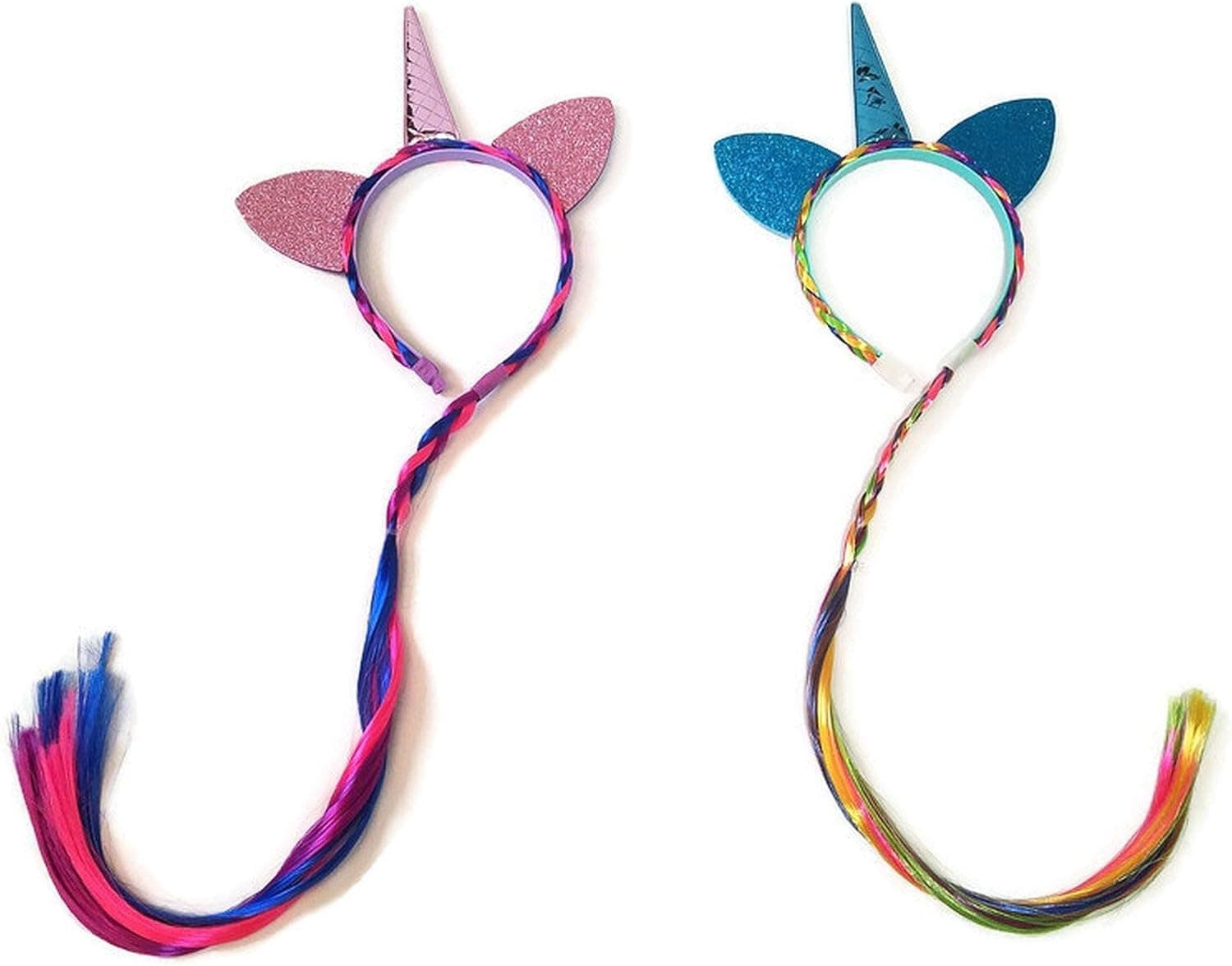 Unicorn Horn Headband Adult and Girls Unicorn Headband with Hair and Ears - Accessories for Cosplay, Dress Up (Reversible)
