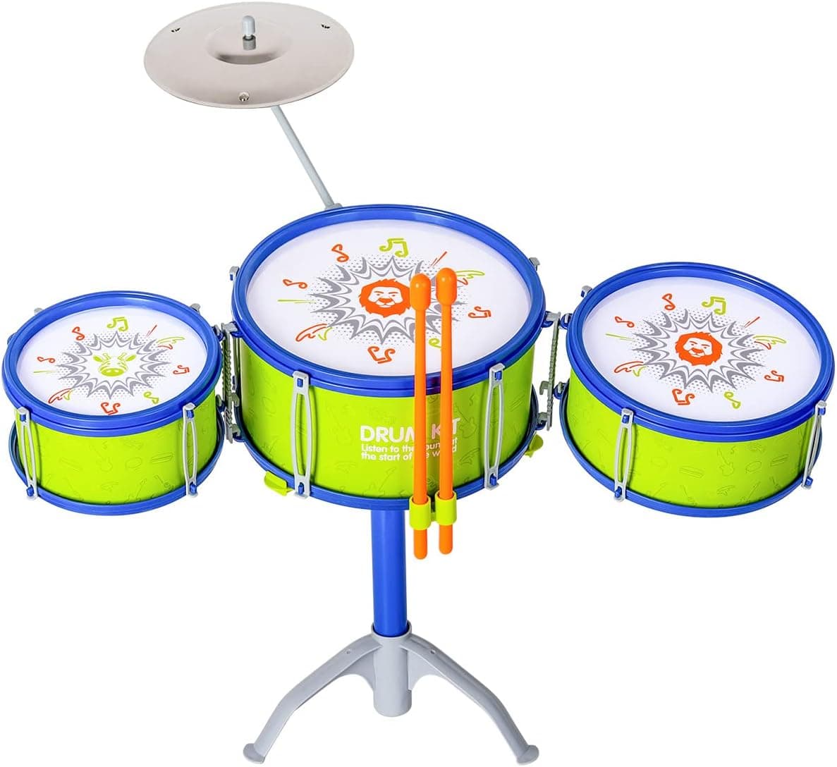 M SANMERSEN Jazz Kids Drum Set, Kids’ Toy Drum Set Children Drum Set Musical Instrument Toys for 3 Years Old Kids Boys, Birthday / Xmas / New Year Gifts for Kids