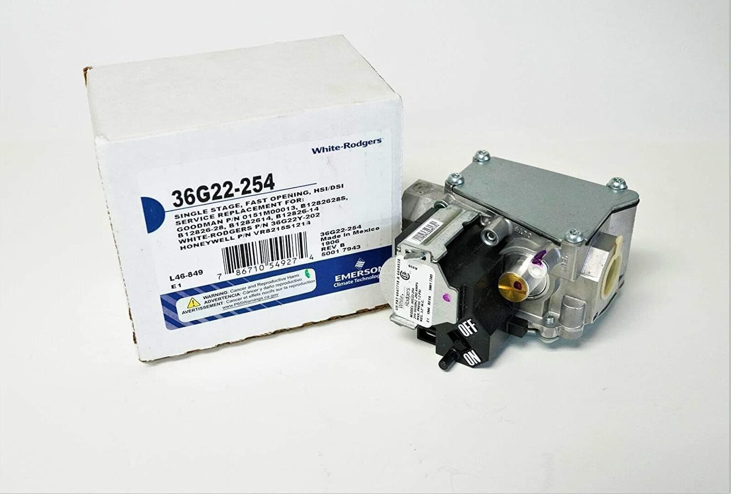 36G22-254 Gas Heating Furnace Valve for Goodman B1282614 B1282628S