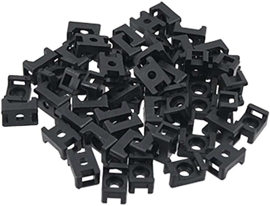 Amico white 4.5mm Width Cable Tie Base Saddle Type Mount Wire Holder 100Pcs