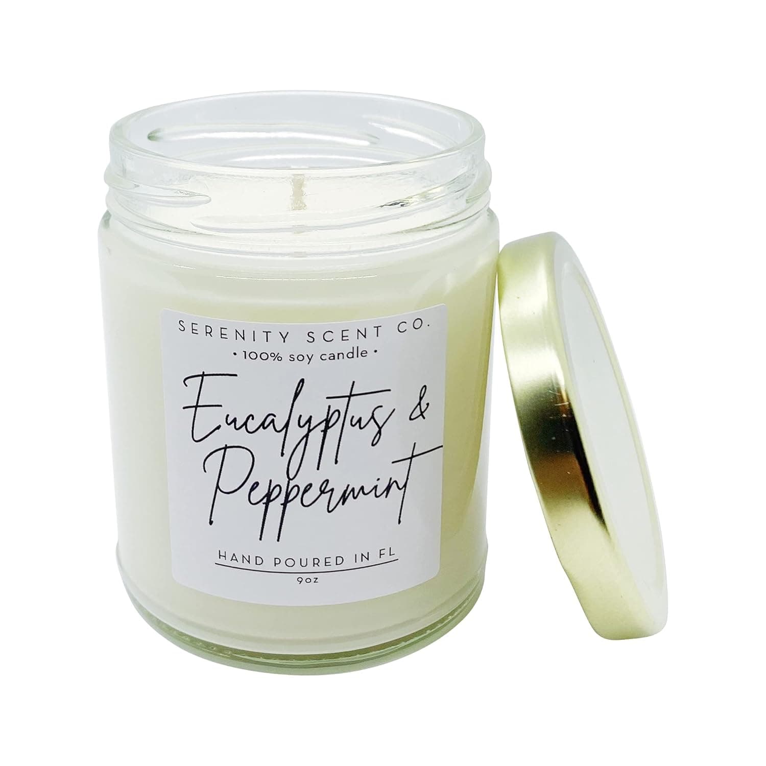 Eucalyptus & Peppermint Candle | Handmade Soy Candle | Jar Candle | 100% Soy Wax | Eucalyptus Candle | Peppermint Candle